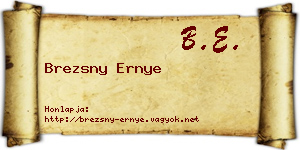 Brezsny Ernye névjegykártya